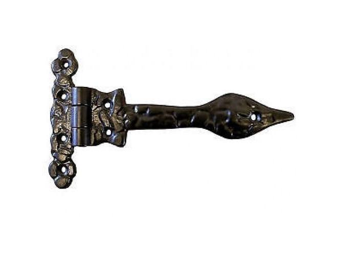 Black Ornamental Tee Hinges - One Pair