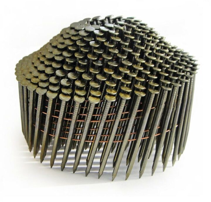 16° Angled Coil Nails - Bright Finish - Conical (Dome) - Ring Shank - Pointed