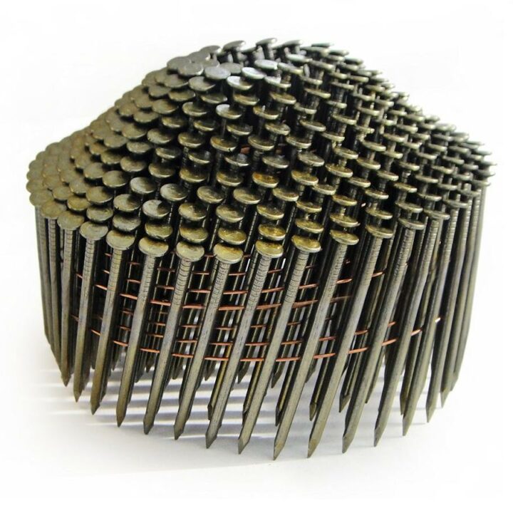 16° Angled Coil Nails - Bright Finish - Conical (Dome) - Ring Shank - Pointed