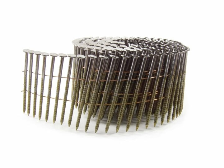 16° Angled Coil Nails - Bright Finish - Flat - Ring Shank - Pointed