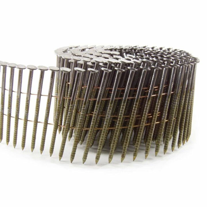 16° Angled Coil Nails - Bright Finish - Flat - Ring Shank - Pointed