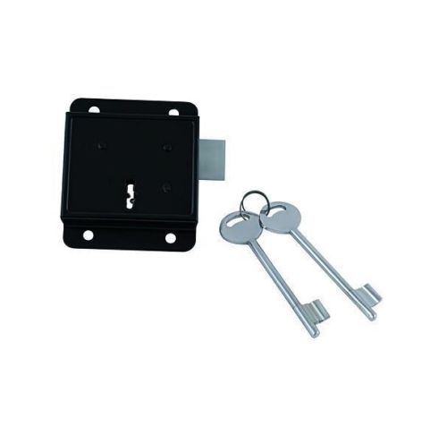 614 75mm Black Press Lock - Supplied With Key
