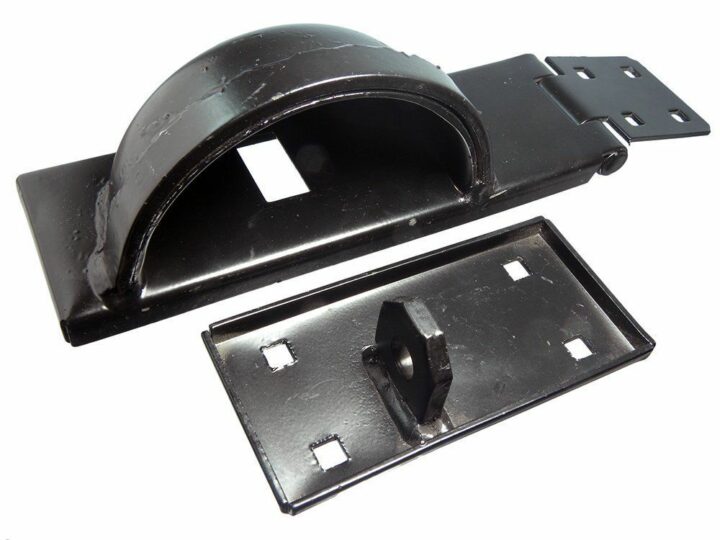 185mm (7.4") Shrouded Black Padlock Protector - Left or Right Handed