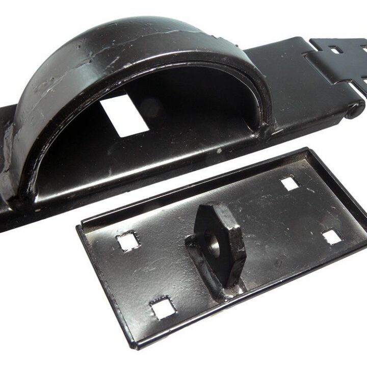 185mm (7.4") Shrouded Black Padlock Protector - Left or Right Handed