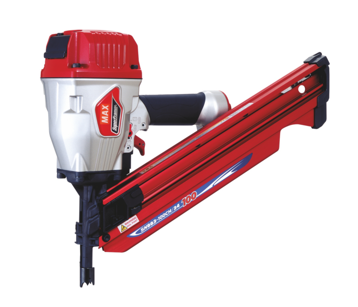 MAX SN883-100CH 34 Degree First Fix Angled Air Framing Nailer - 65-100mm
