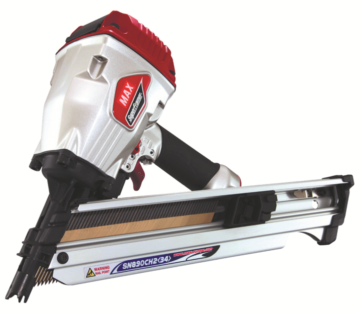 MAX SN890CH2 34 Degree Angled First Fix Air Framing Nailer - 50-90mm