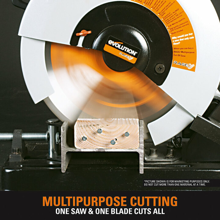 Evolution Rage2 355mm 240V Multipurpose Cut-Off Chop Saw - Image 2